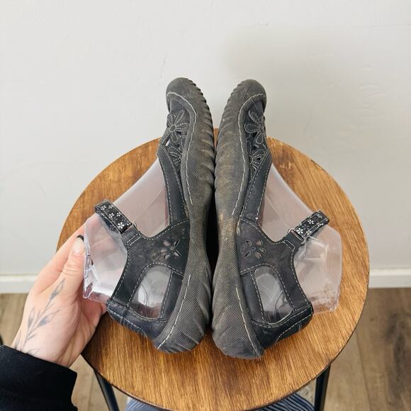 JBU Jambu Black Leather Wildflower Mary Jane Shoes Women’s Size 8.5 - Picture 6 of 10